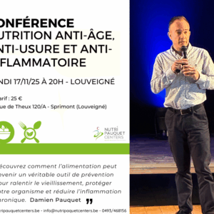 Conférence : Nutrition anti-âge, anti-usure et anti-inflammatoire 17/11/25 à 20h (Louveigné)